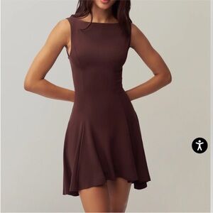 Danielle Guizio sz S Daye Mini Dress Stretch in Chocolate Brown